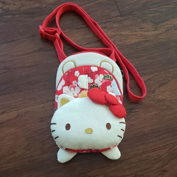 Hello Kitty Other - Hello Kitty Floral Red Cream Lunar New Year Crossbody